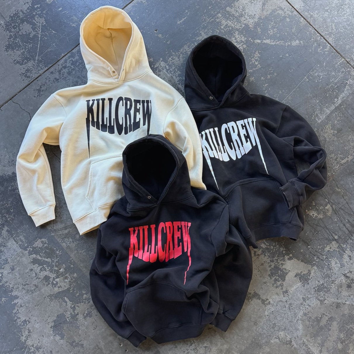 OVERSIZED LUX "FANGS" HOODIE - BLACK / RED