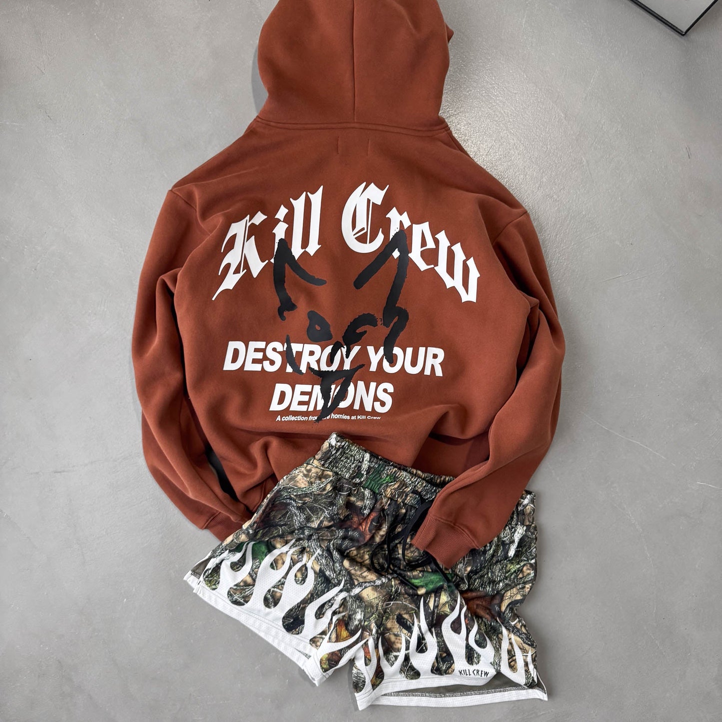 OVERSIZED LUX "DESTROY" HOODIE - BROWN