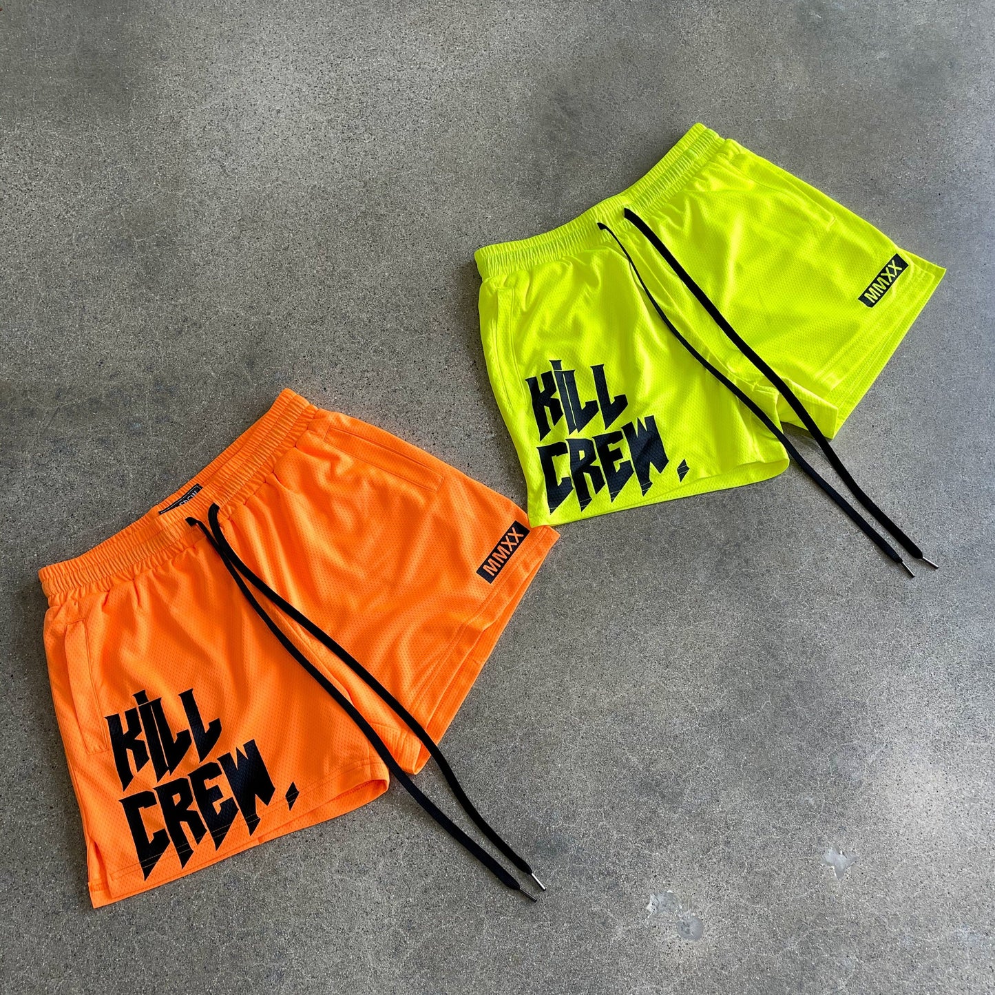MUAY THAI SHORTS (MID THIGH CUT) - NEON YELLOW