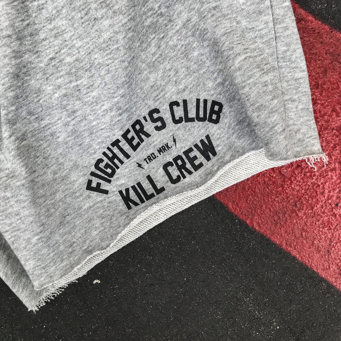 RELAXED CUT FIGHTER'S CLUB SHORTS - GREY