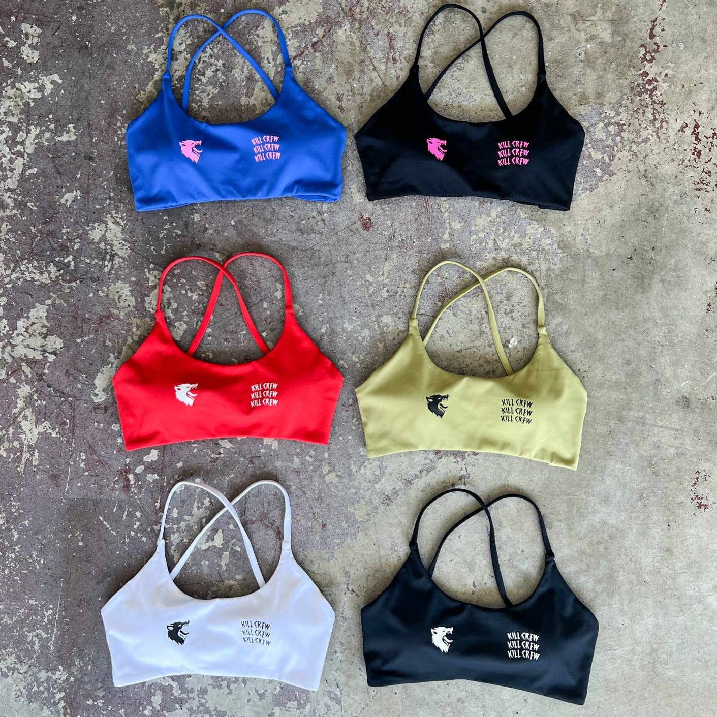 WOLF LOW SUPPORT SPORTS BRA - BLUE / PINK