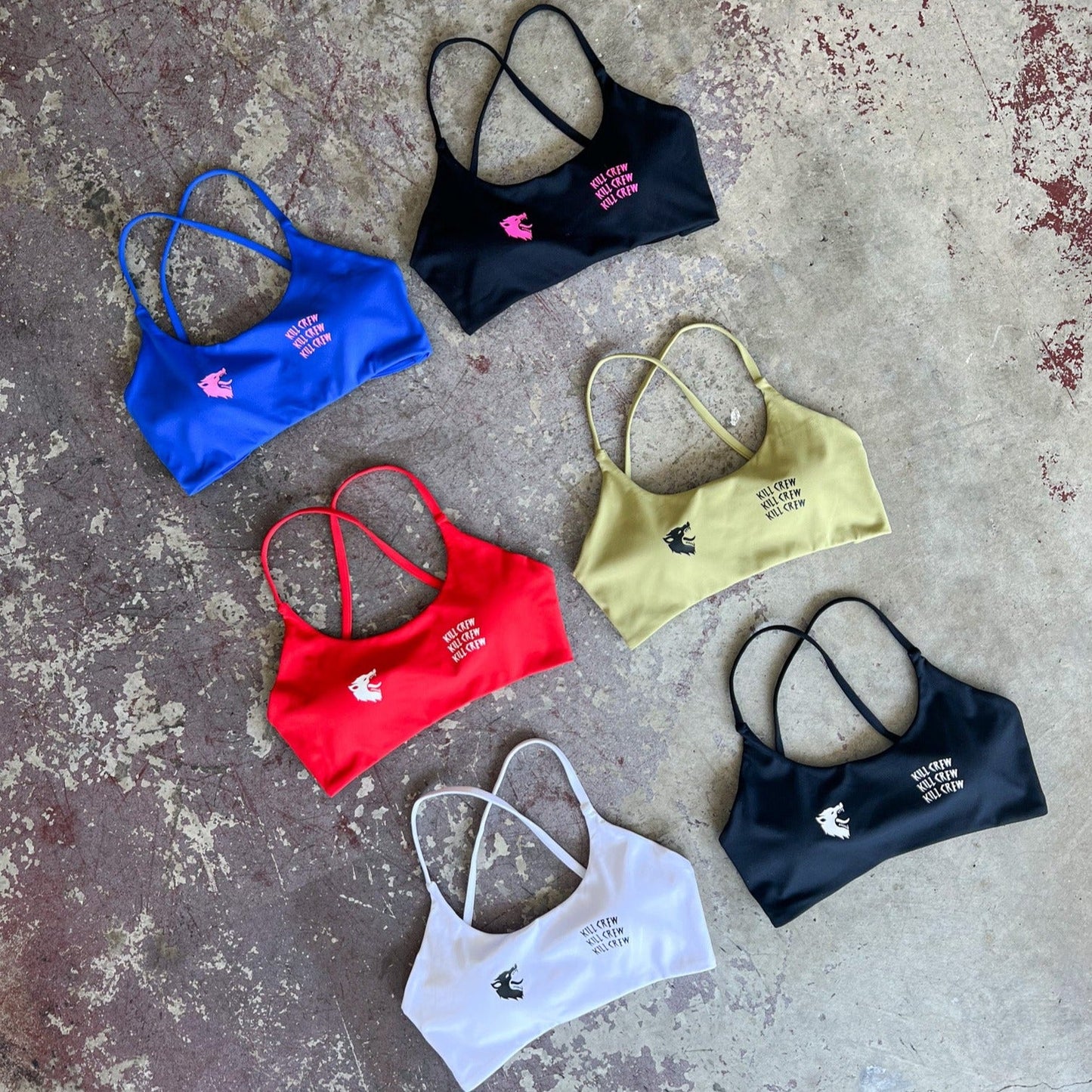 WOLF LOW SUPPORT SPORTS BRA - OLIVE / BLACK