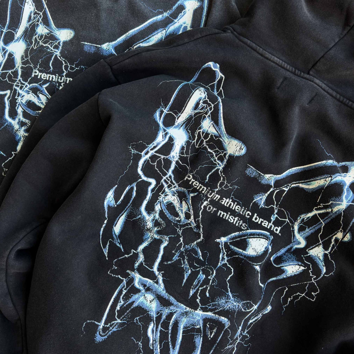 OVERSIZED LUX "LIGHTNING" HOODIE - BLACK