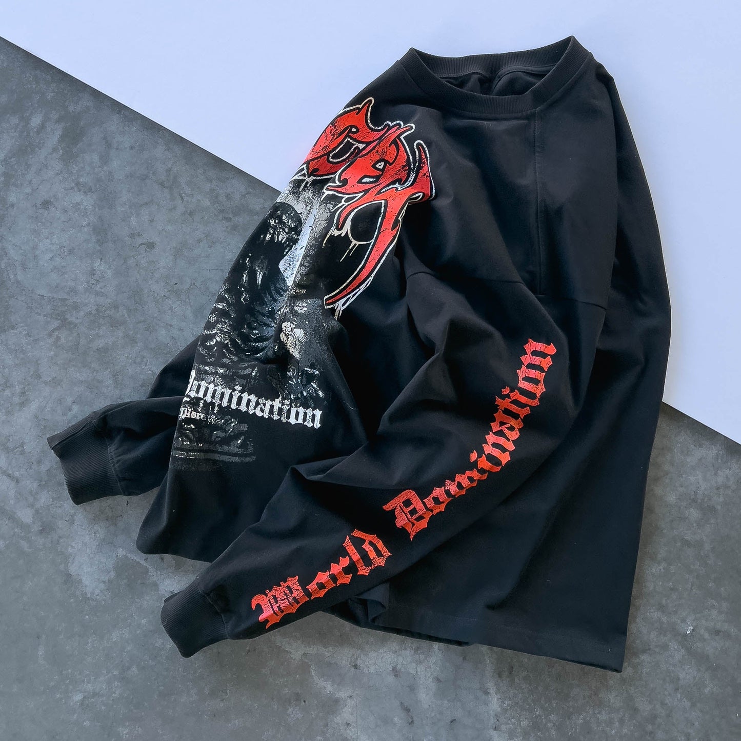 WORLD DOMINATION "GHOUL" LONG SLEEVE T-SHIRT - BLACK