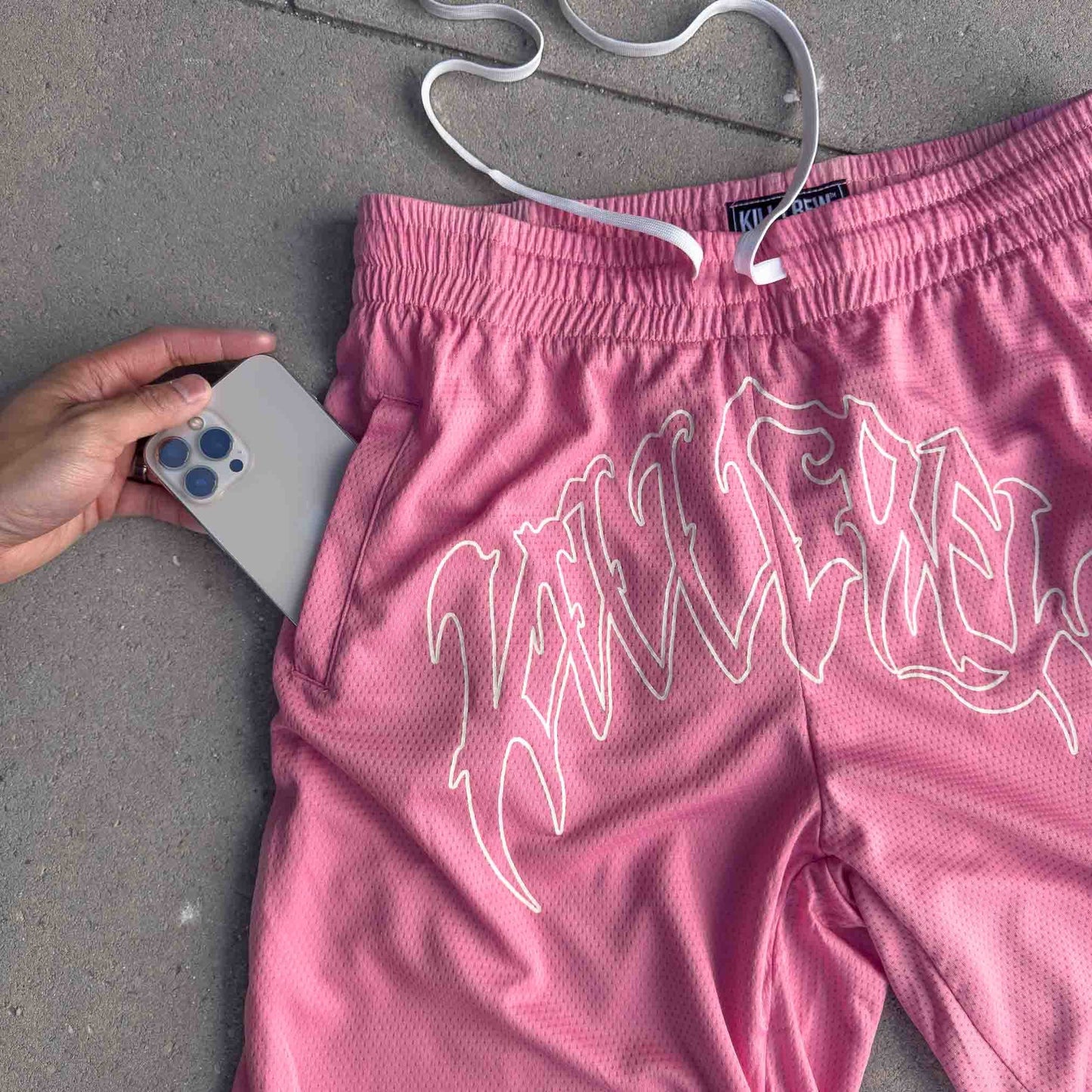 RELAXED CUT "CLASSIC" SHORTS - PINK / WHITE