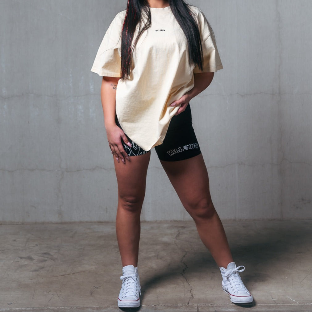 RELAXED FIT LUX "SIMPLE" T-SHIRT - CREAM