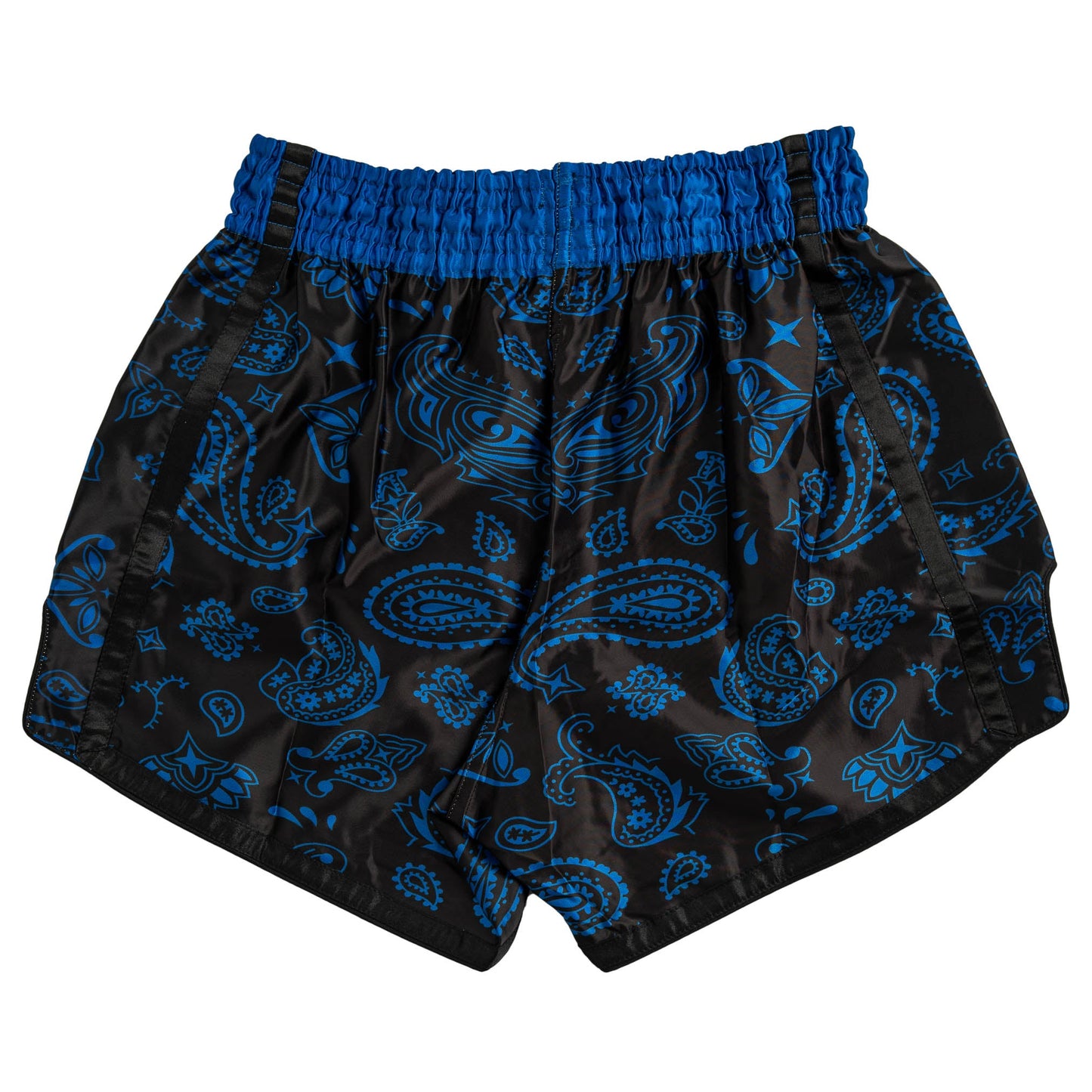 BANDANA FIGHT SHORTS - BLACK / BLUE