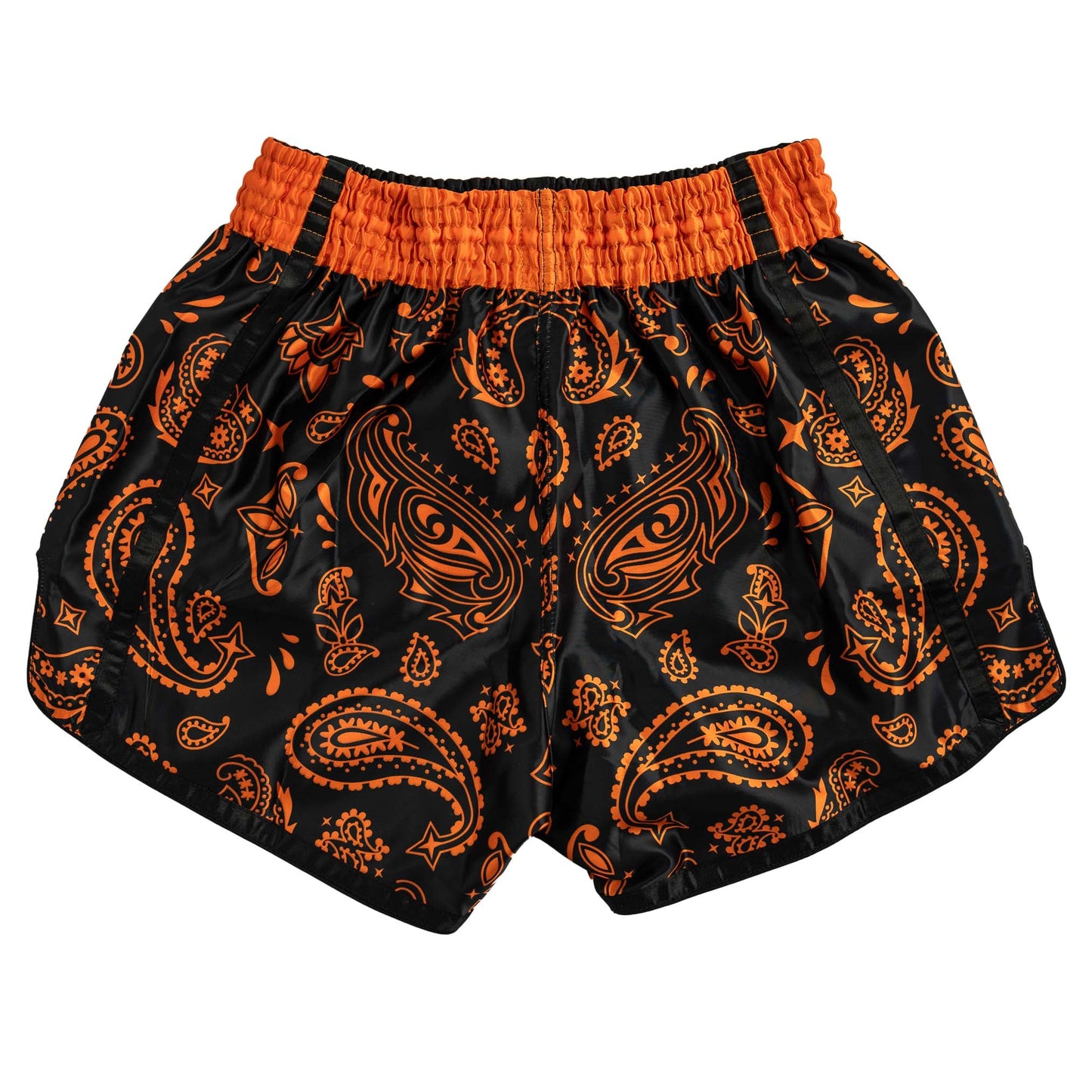 BANDANA FIGHT SHORTS - BLACK / ORANGE
