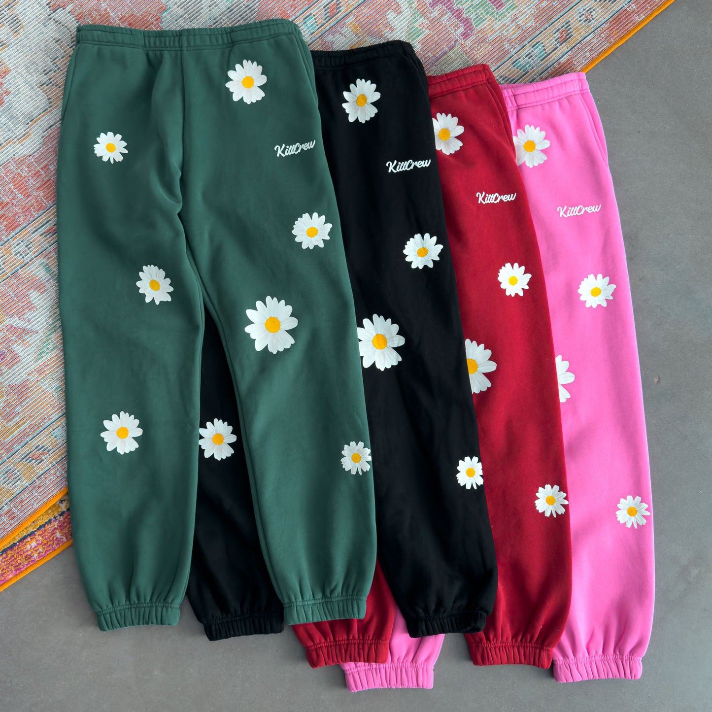 OVERSIZED LUX "DAISY" SWEATPANTS - BLACK