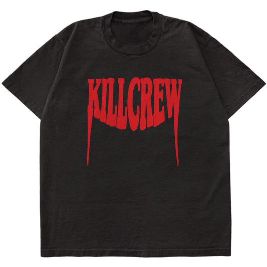 OVERSIZED "FANGS" T-SHIRT - BLACK / RED