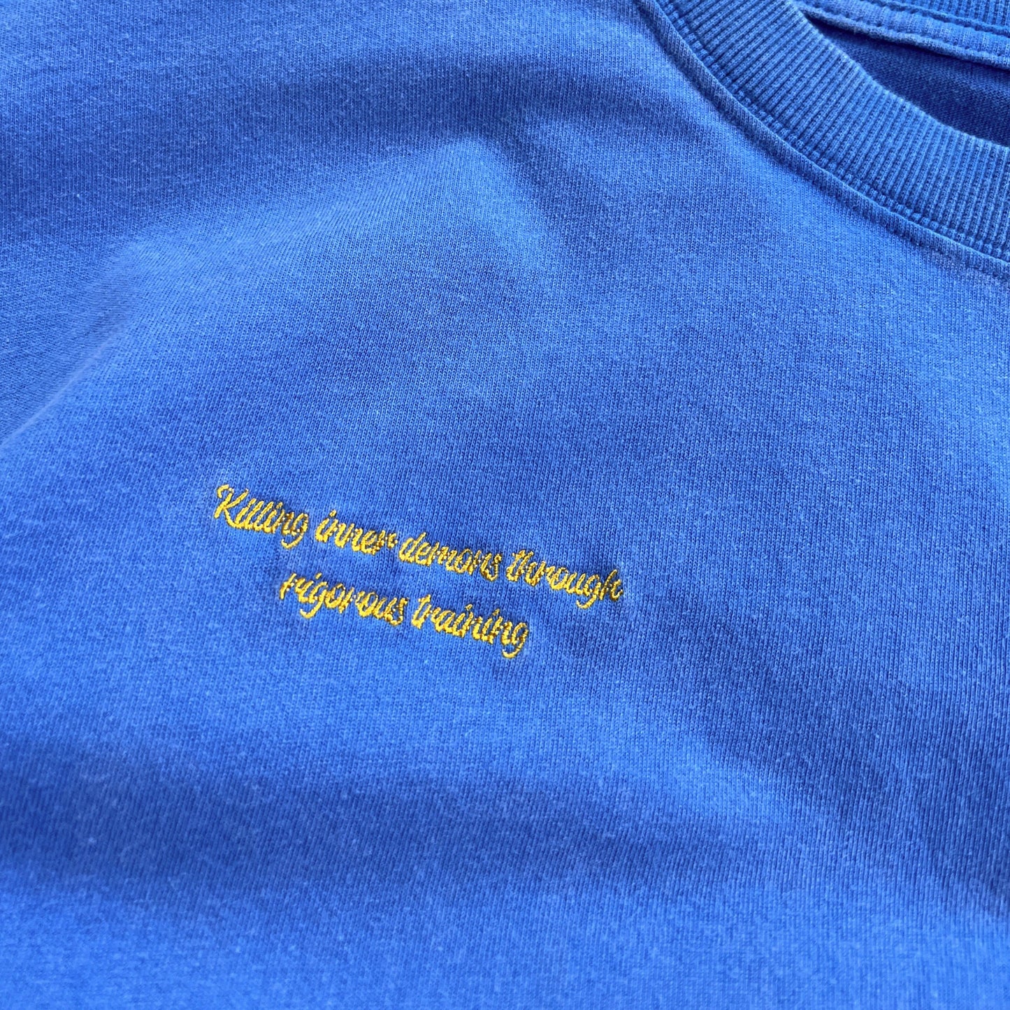 RELAXED FIT LUX SCRIPT T-SHIRT - BLUE / YELLOW