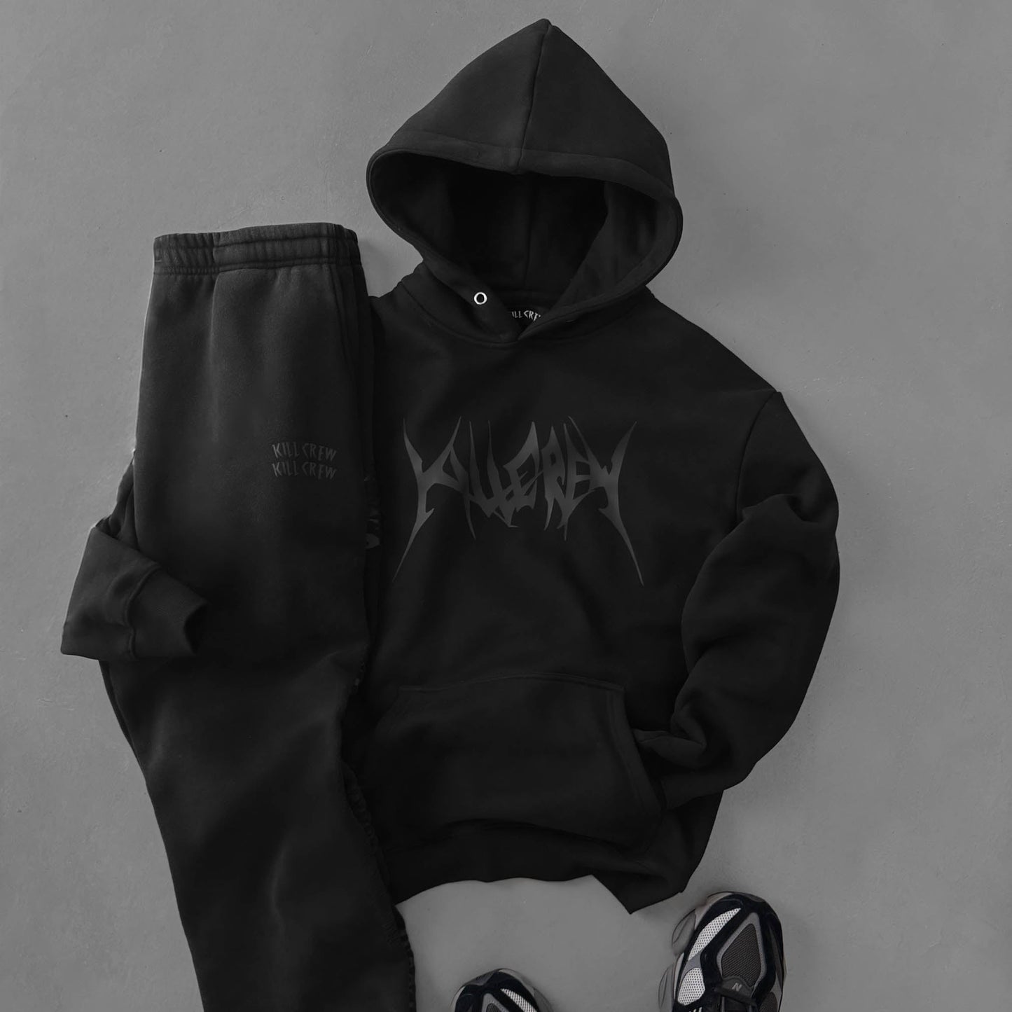 OVERSIZED LUX HOODIE "BUILT TO DESTROY" HOODIE - BLACKOUT