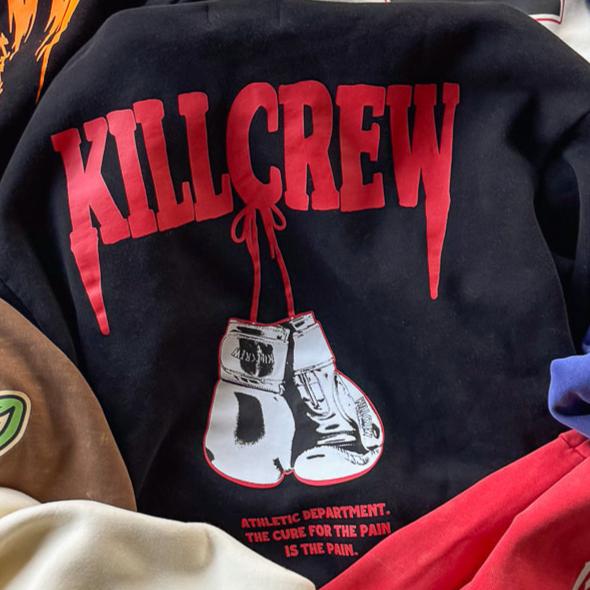 OVERSIZED LUX "ATHLETIC DEPARTMENT" HOODIE - BLACK