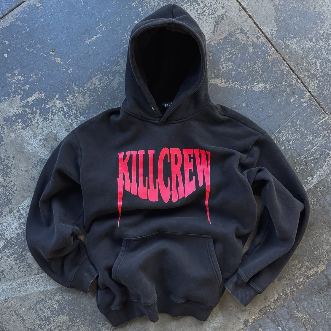 OVERSIZED LUX "FANGS" HOODIE - BLACK / RED