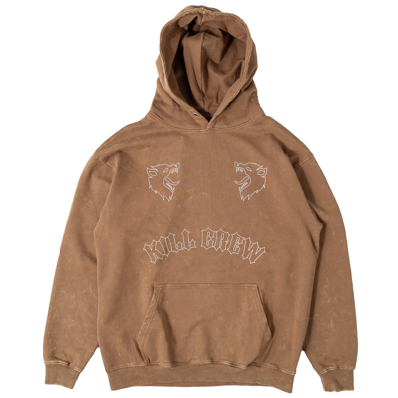 OVERSIZED LUX "TWO WOLVES" HOODIE - BROWN