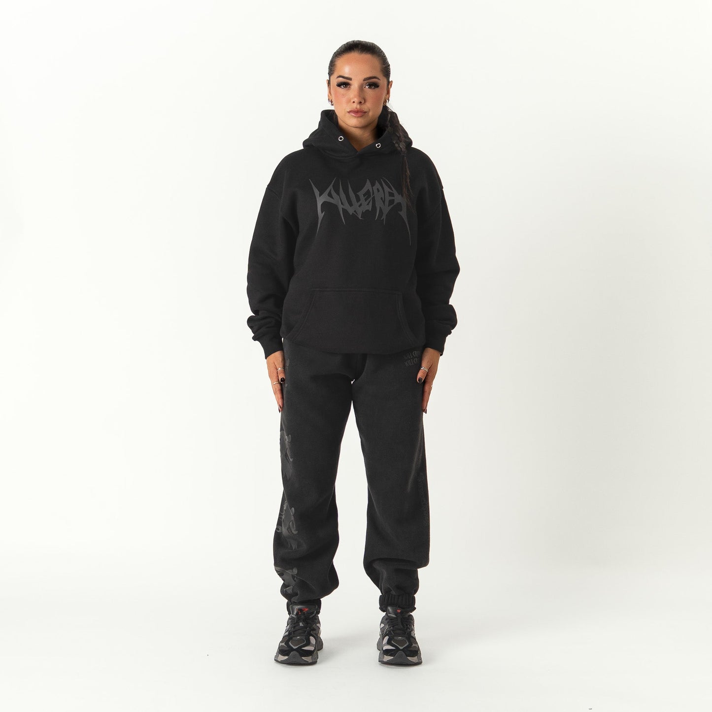 OVERSIZED LUX HOODIE "BUILT TO DESTROY" HOODIE - BLACKOUT