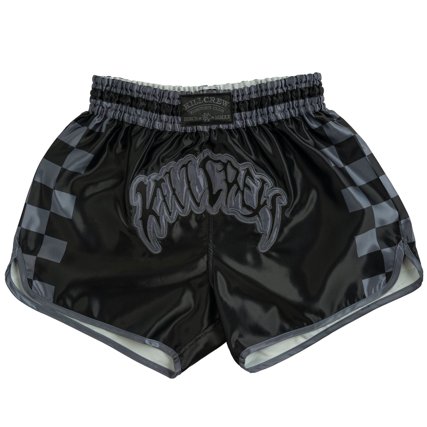 CHECKER FIGHT SHORT - BLACKOUT