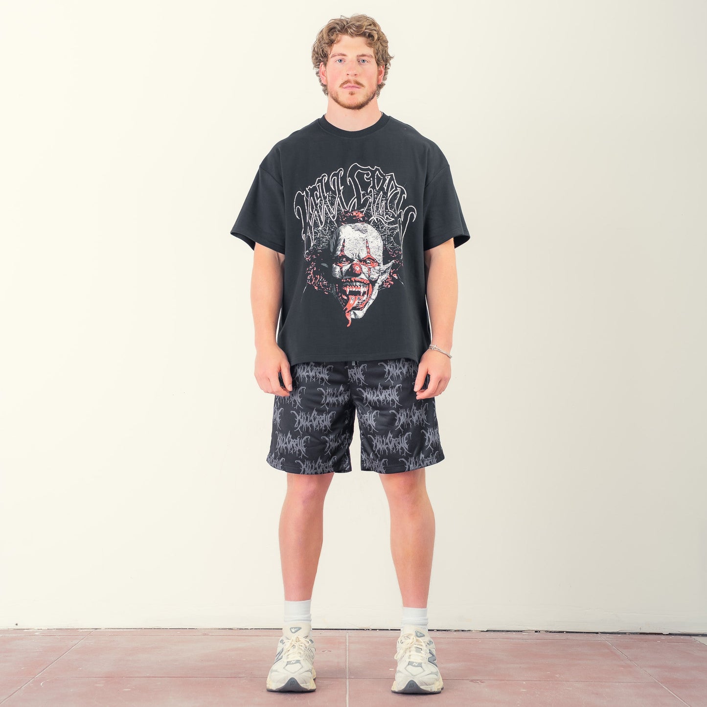 NATURAL COTTON PSYCHOTIC CLOWN T-SHIRT - BLACK