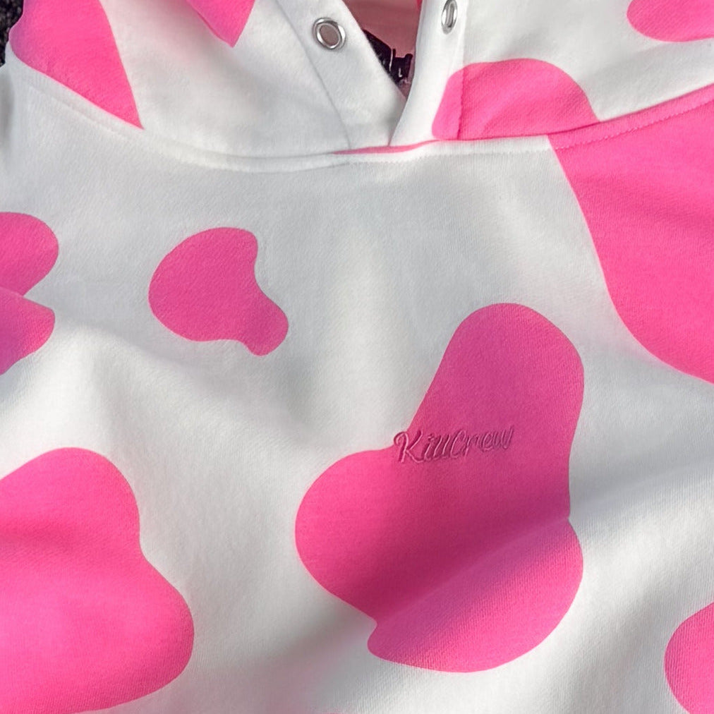 OVERSIZED LUX "MOO MOO" HOODIE - PINK