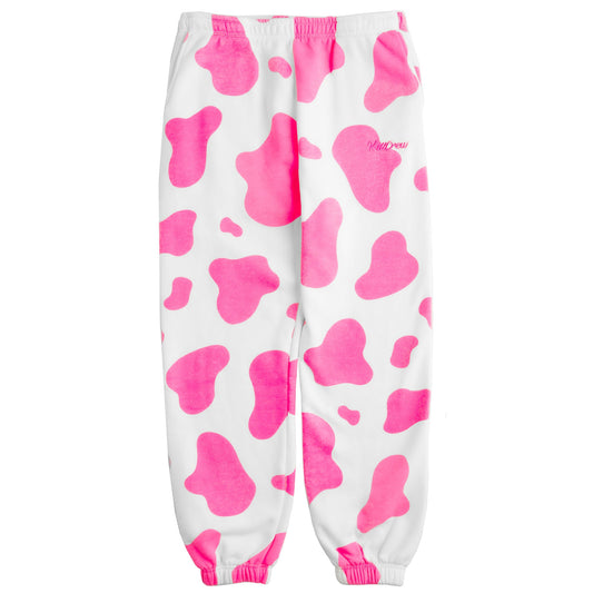 OVERSIZED LUX "MOO MOO" SWEATPANTS - PINK