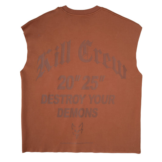 NATURAL COTTON CUTOFF "DESTROY" - BROWN