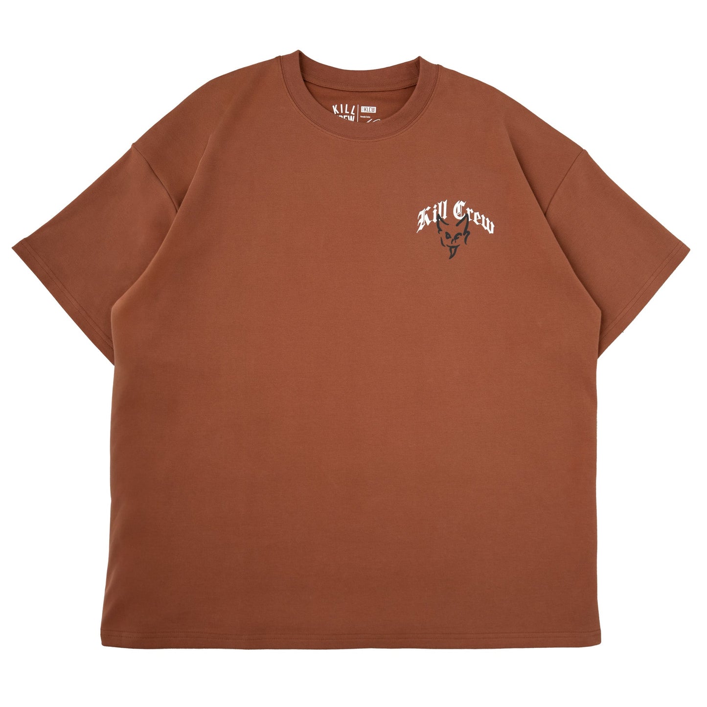 RELAXED FIT NATURAL COTTON "DESTROY" T-SHIRT - BROWN