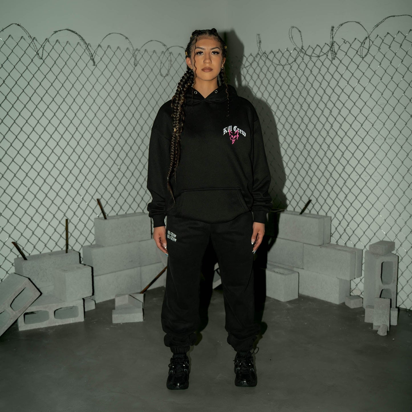 OVERSIZED LUX "DESTROY" HOODIE - BLACK