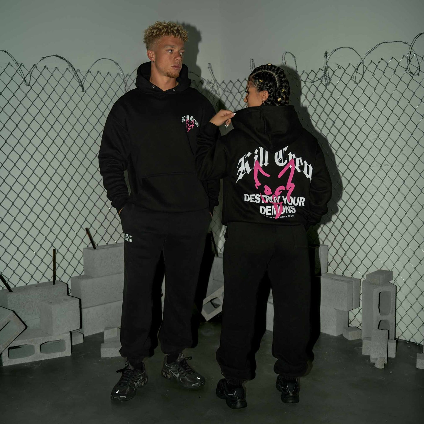 OVERSIZED LUX "DESTROY" HOODIE - BLACK