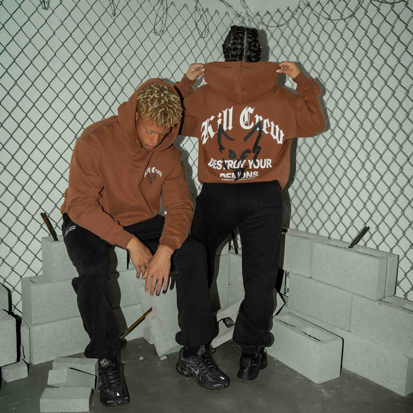 OVERSIZED LUX "DESTROY" HOODIE - BROWN