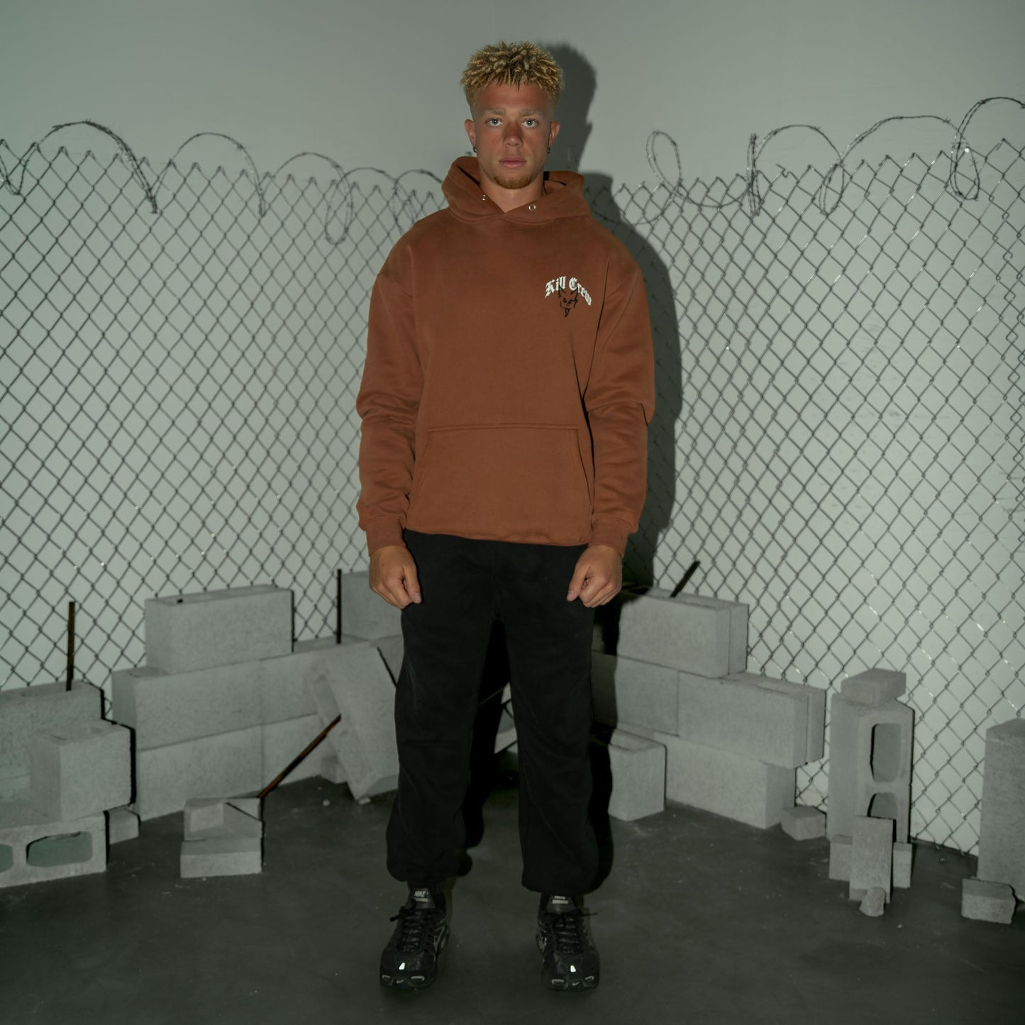 OVERSIZED LUX "DESTROY" HOODIE - BROWN