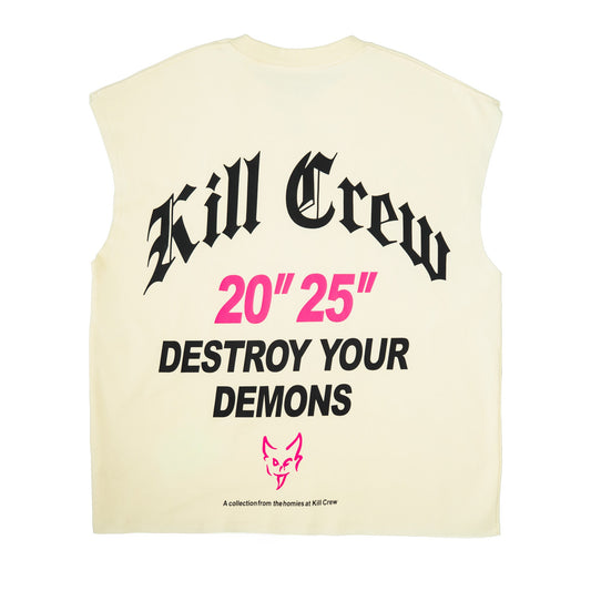 NATURAL COTTON CUTOFF "DESTROY" - CREAM