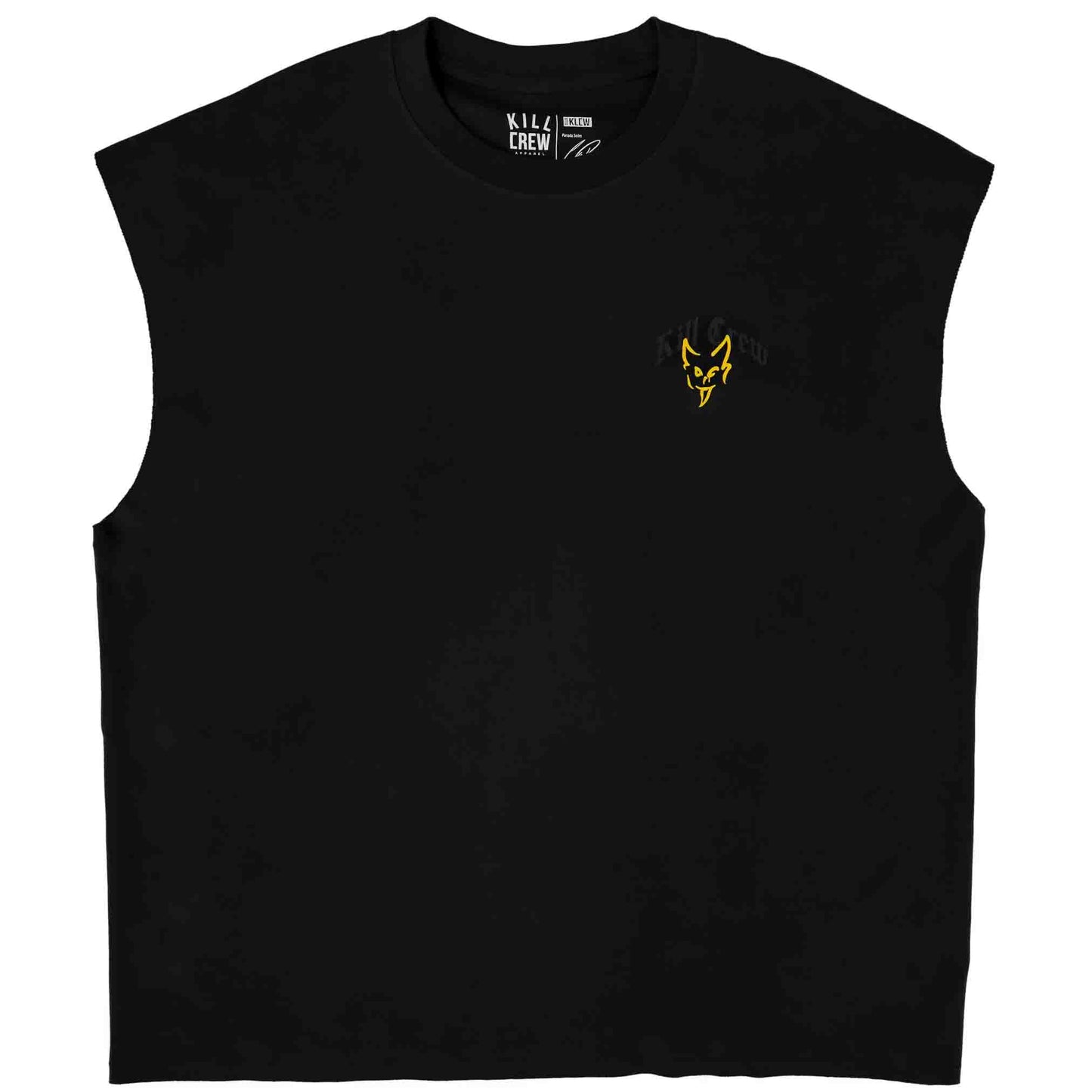 NATURAL COTTON CUTOFF "DESTROY" - BLACK