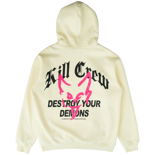 OVERSIZED LUX "DESTROY" HOODIE - CREAM
