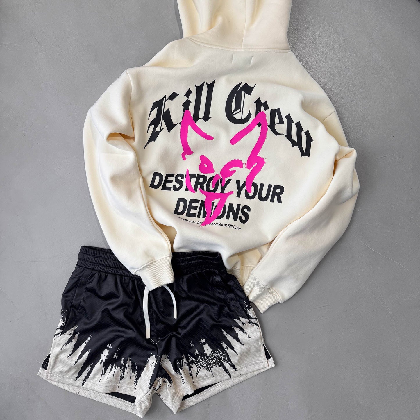 OVERSIZED LUX "DESTROY" HOODIE - CREAM