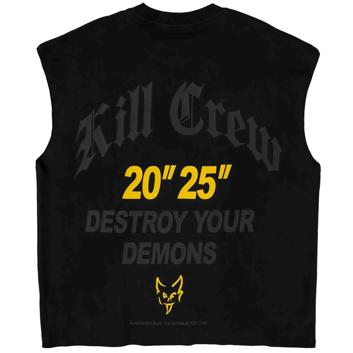 NATURAL COTTON CUTOFF "DESTROY" - BLACK