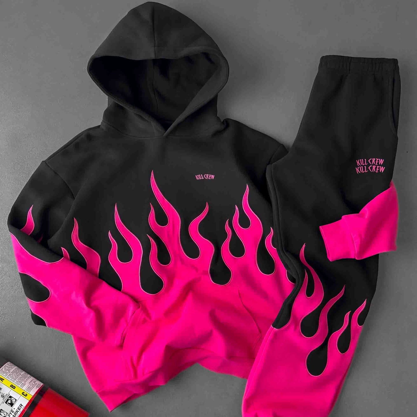 PREMIUM HEATER SWEATS - BLACK / PINK