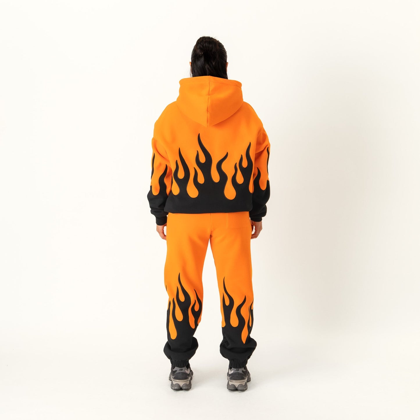 OVERSIZED PREMIUM HEATER HOODIE - ORANGE / BLACK