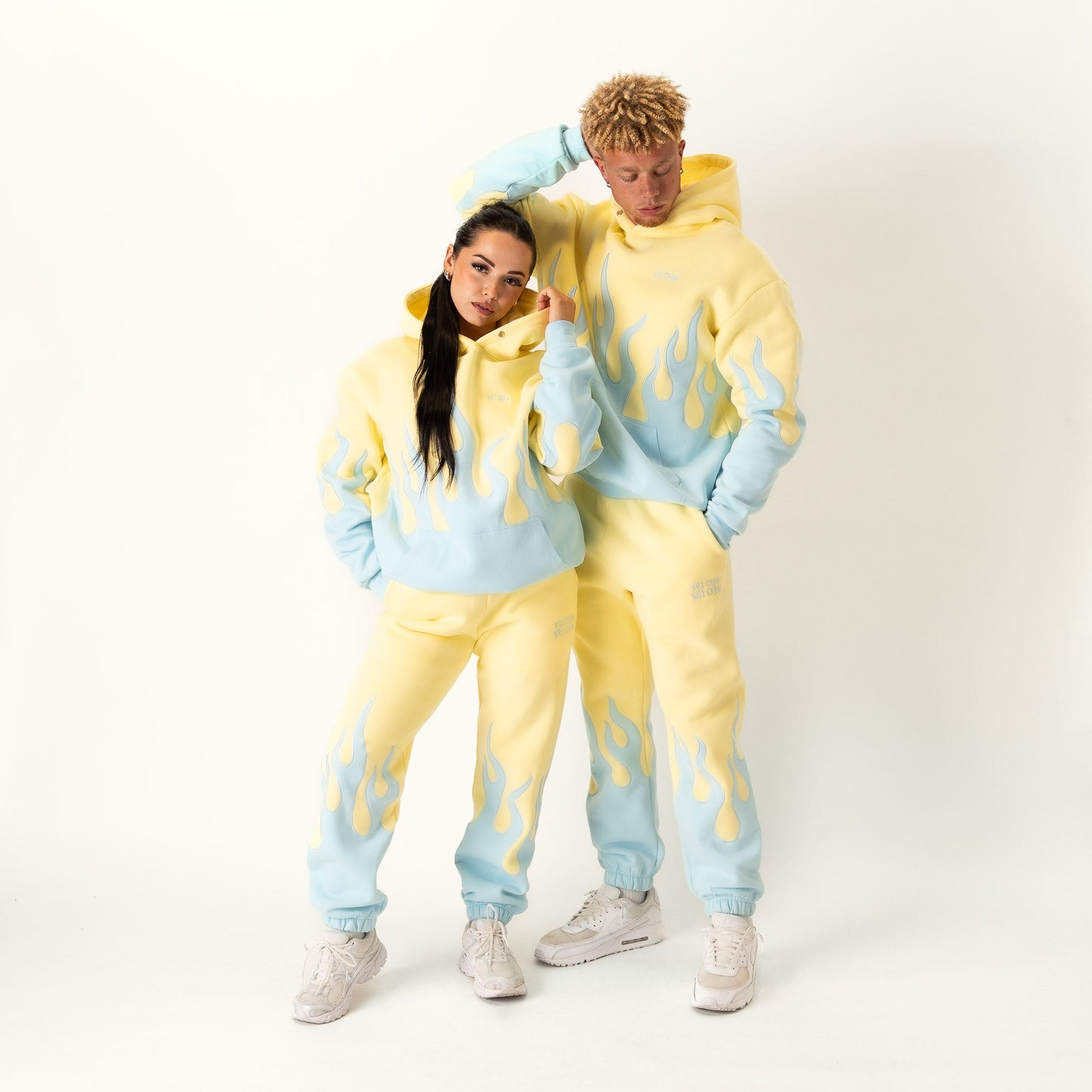 OVERSIZED PREMIUM HEATER HOODIE - YELLOW / BLUE