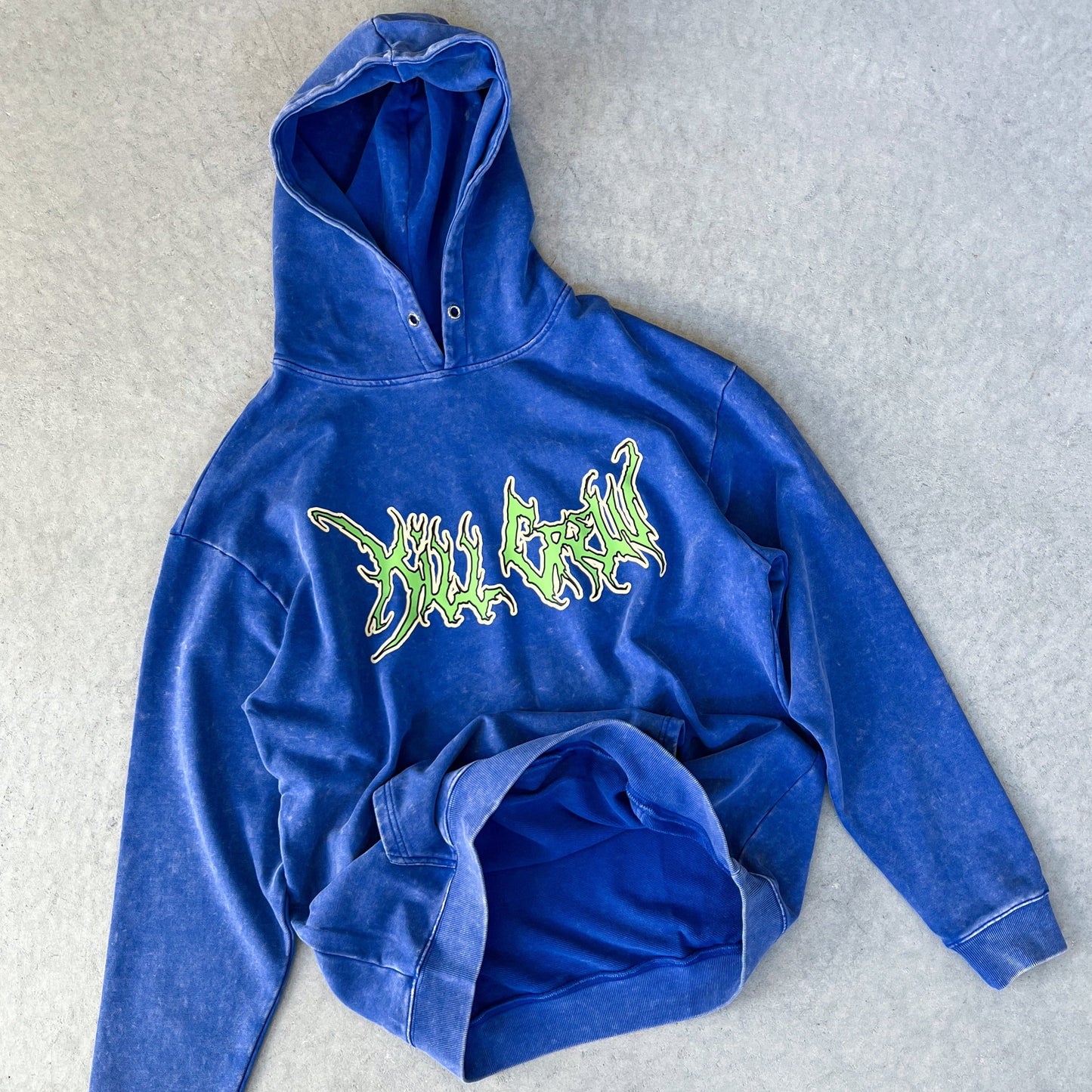 OVERSIZED LUX WOLF HOODIE - BLUE / GREEN
