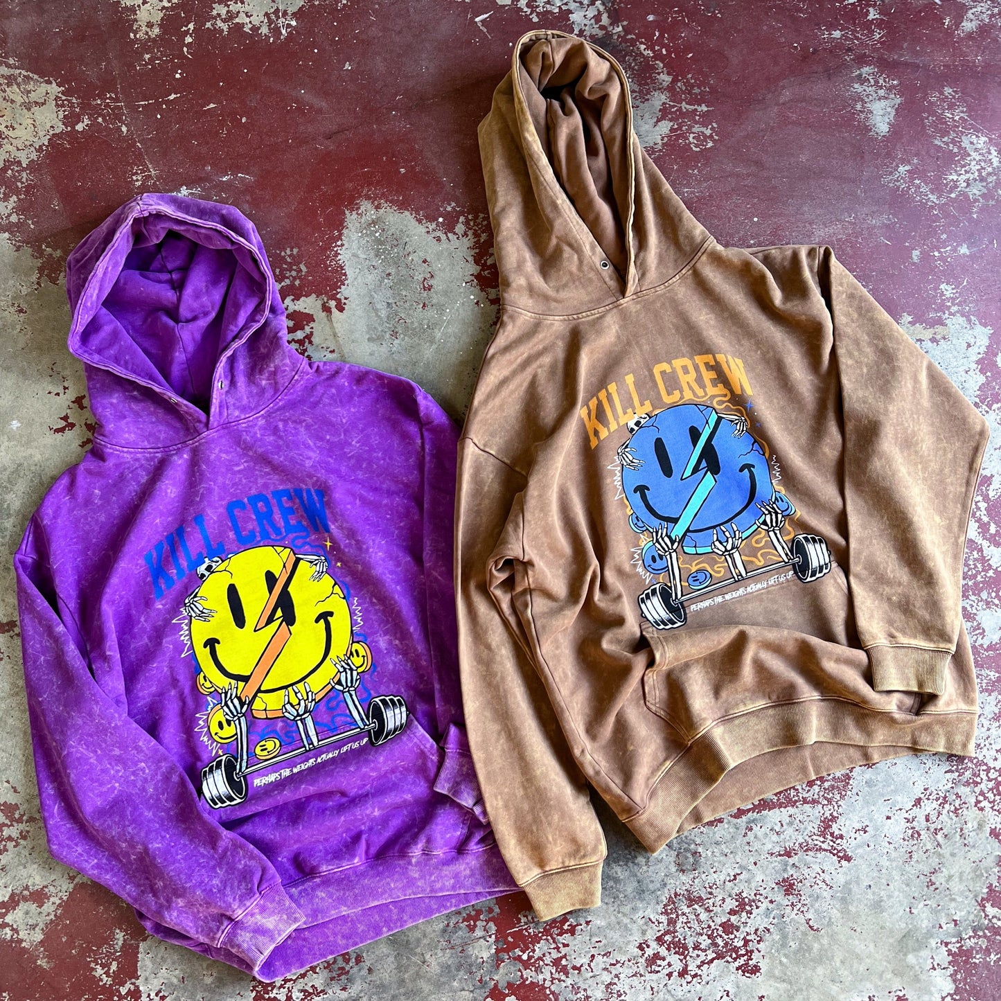 OVERSIZED LUX "WEIGHTS LIFT US UP" HOODIE - PURPLE