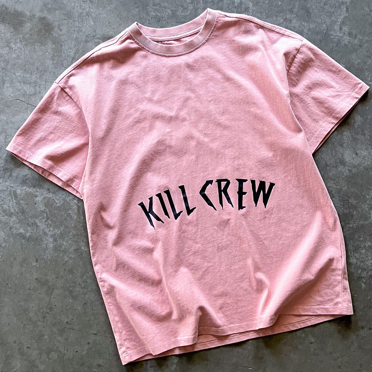 OVERSIZED LUX ACID WASH T-SHIRT - ROSÉ  / BLACK