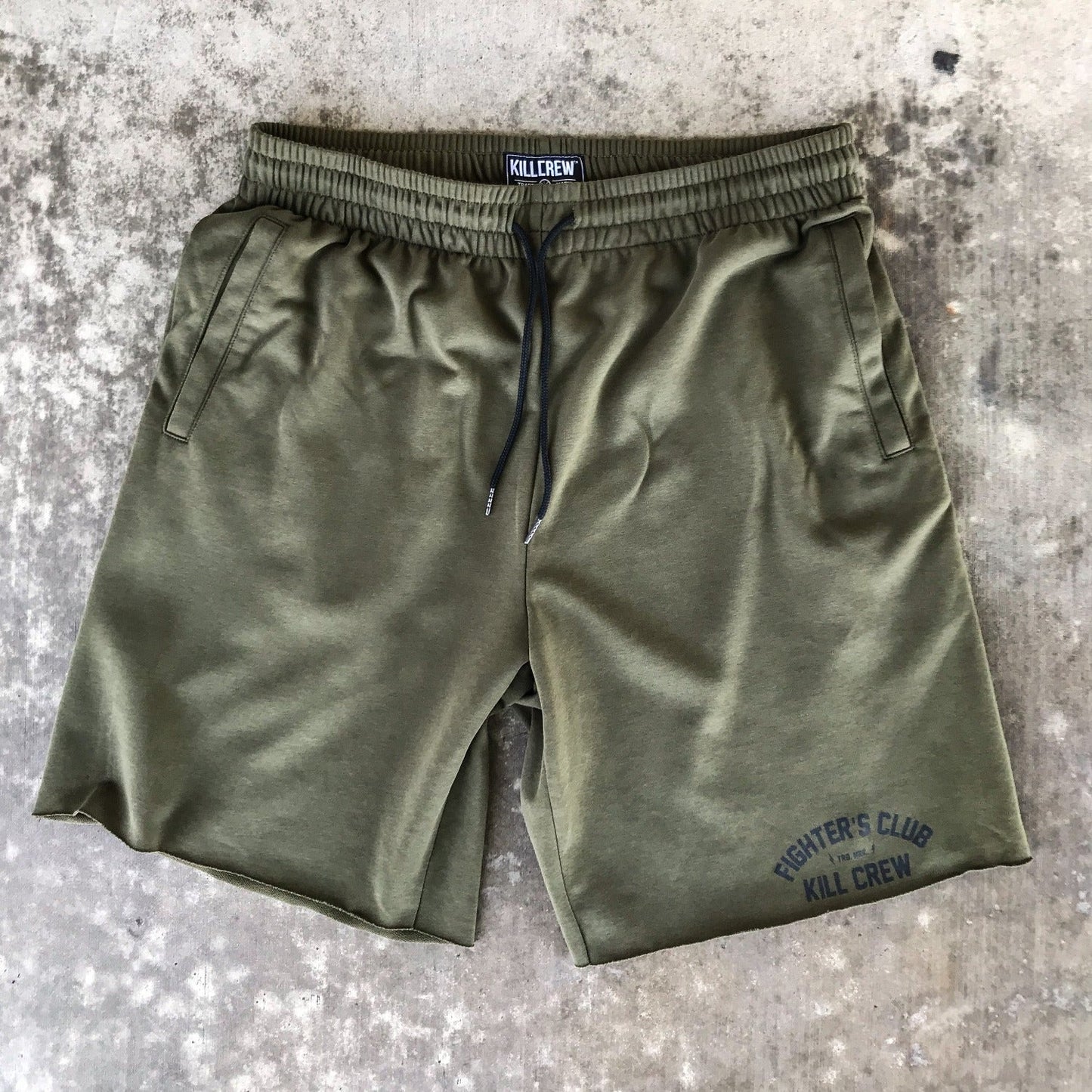 RELAXED CUT FIGHTER'S CLUB SHORTS - OLIVE