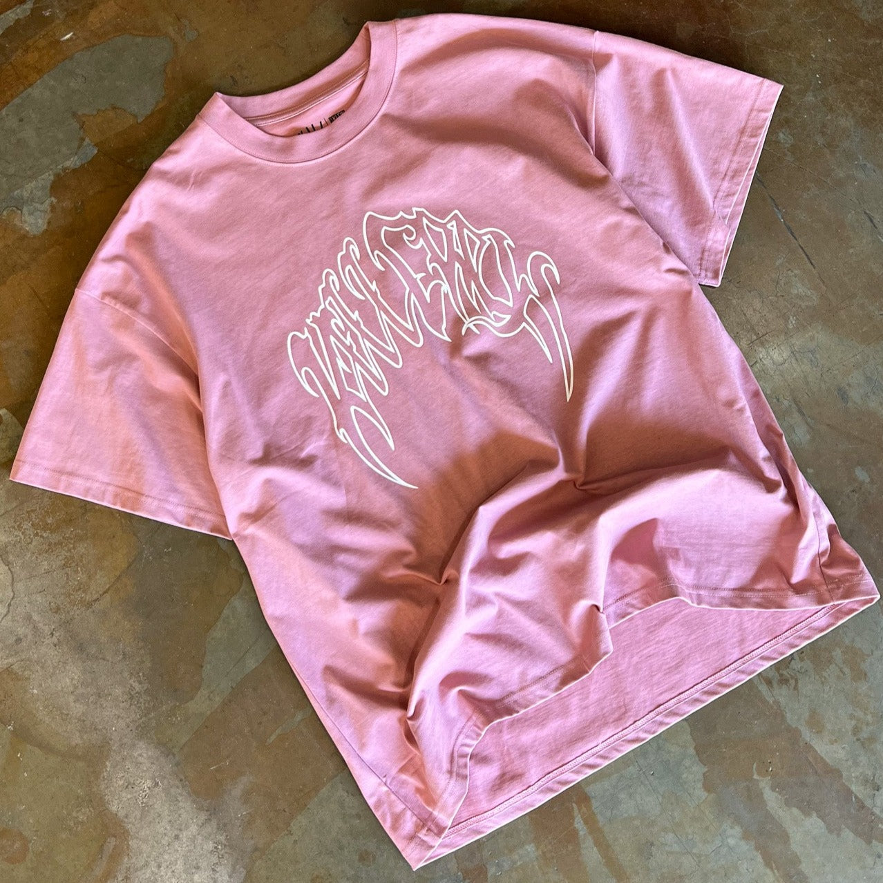 OVERSIZED "CLASSIC" T-SHIRT - PINK / WHITE