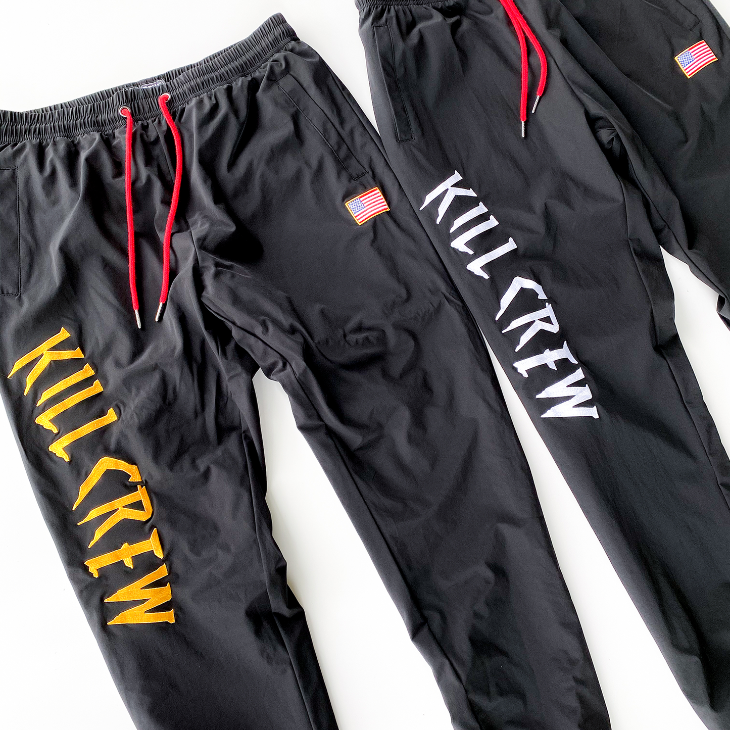 NYLON TECH PANTS - BLACK / GOLD