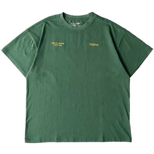 RELAXED FIT LUX SCRIPT T-SHIRT - GREEN / YELLOW