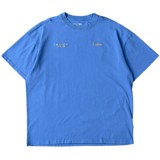 RELAXED FIT LUX SCRIPT T-SHIRT - BLUE / YELLOW