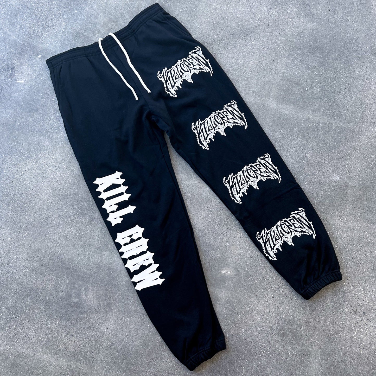 HEAVYWEIGHT LUX "METAL" SWEATPANTS - BLACK / WHITE