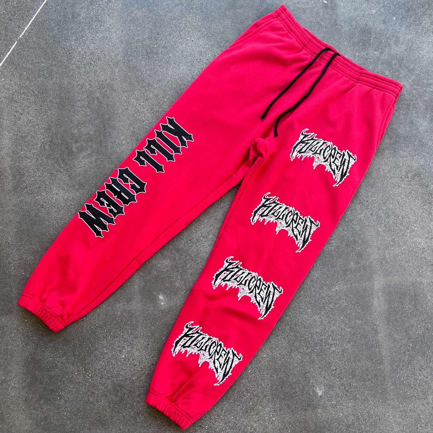 HEAVYWEIGHT LUX "METAL" SWEATPANTS - RED / BLACK