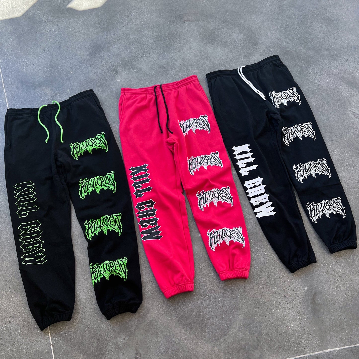 HEAVYWEIGHT LUX "METAL" SWEATPANTS - BLACK / WHITE