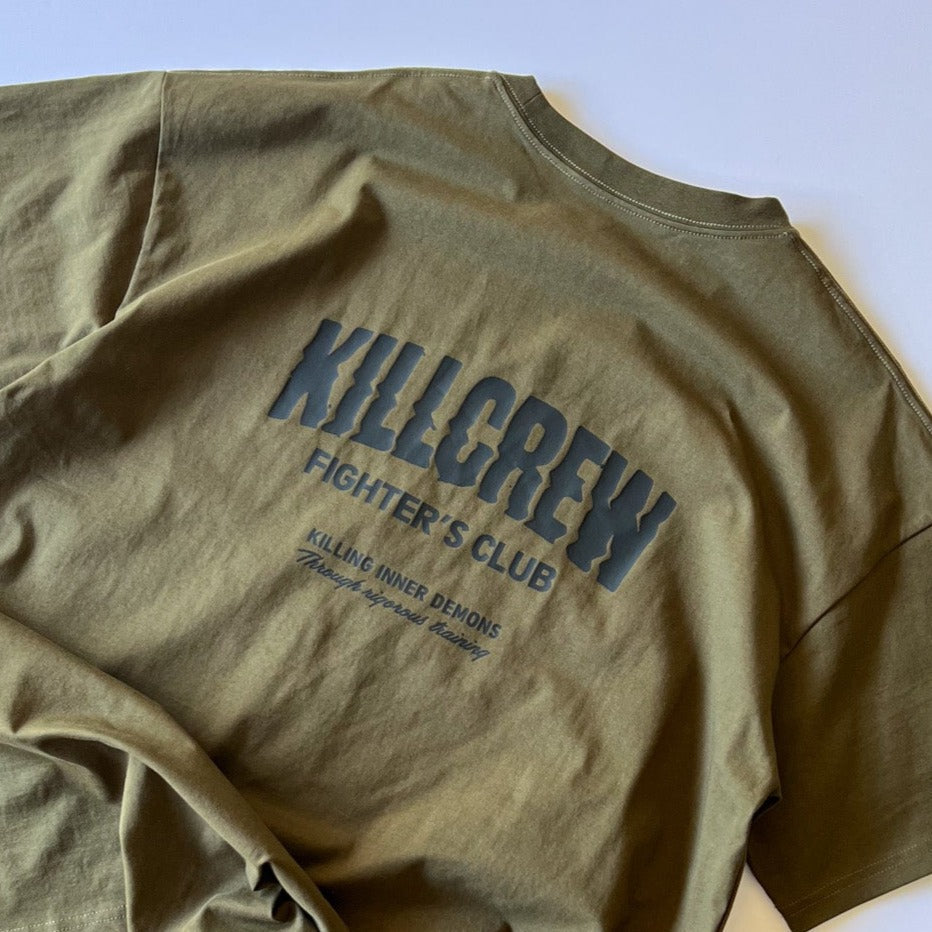 RELAXED FIT RIGOROUS TRAINING T-SHIRT - OLIVE / BLACK